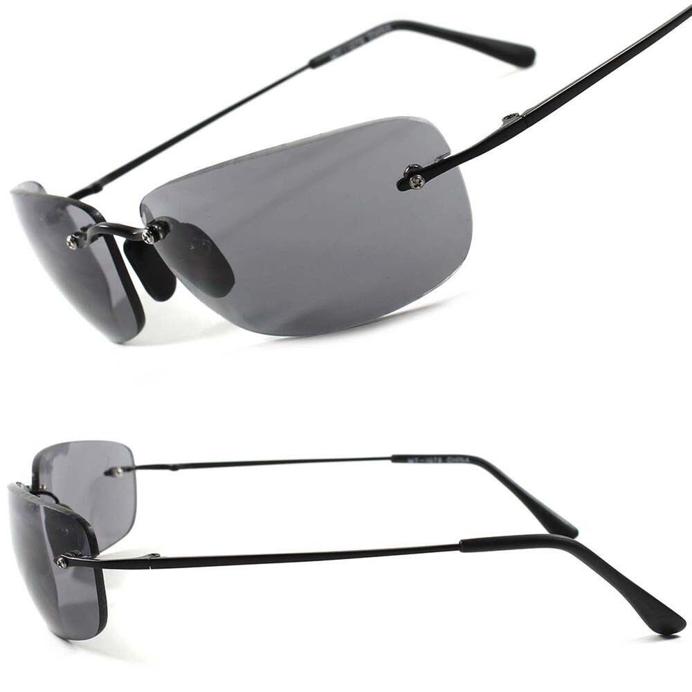 Designer Sporty Cool Mens Womens Hot Stylish Rimless Wrap Rectangular Sunglasses